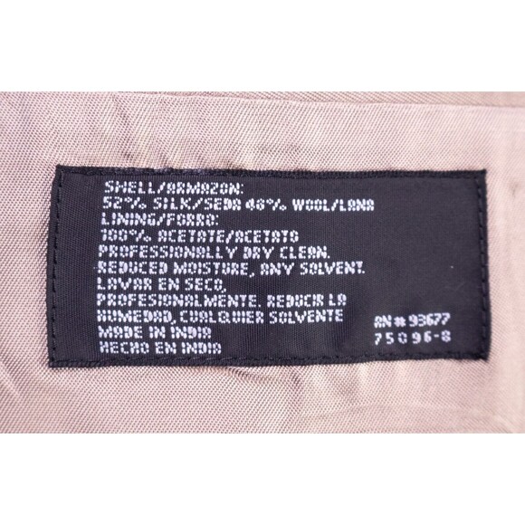 Stafford Sport Coat Blazer Mens 42L Beige Houndstooth Jacket Blazer Silk/Wool - Picture 11 of 14